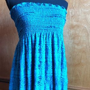 Turquoise Lace Maxi Dress